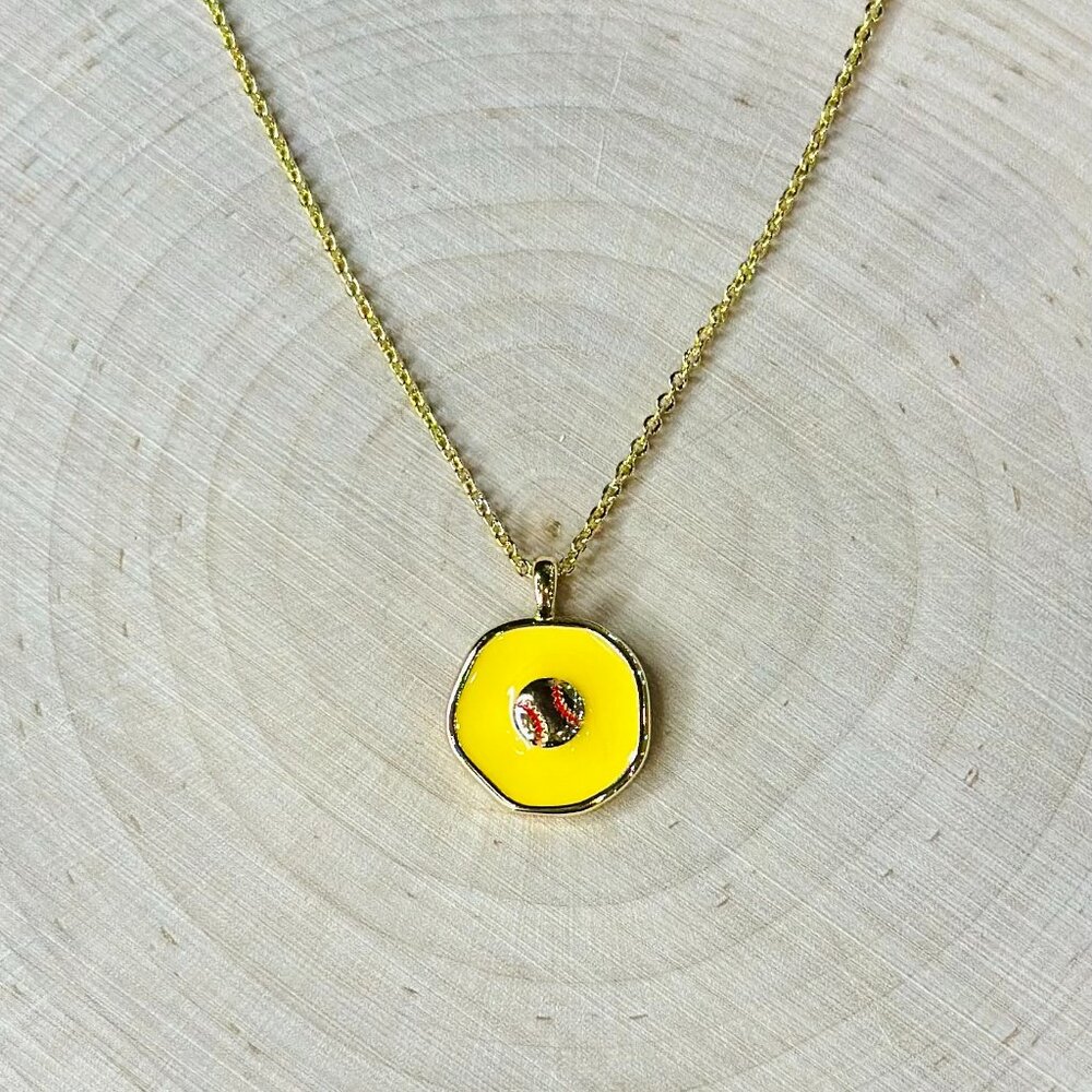 Softball Pendant Necklace